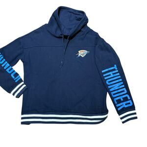 NBA OKC Thunder Cowl Neck Sweatshirt with Pockets and Thunder Logos Womens S/M